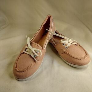 Rue 21 Pink Canvas Boat Shoes Women's Size 7